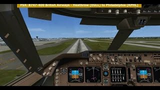 FSX: British Airways Boeing B747-400 - London Heathrow (EGLL) to Philadelphia (KPHL)