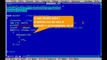 Saber si un numero es primo en turbo C++ usando el ciclo for