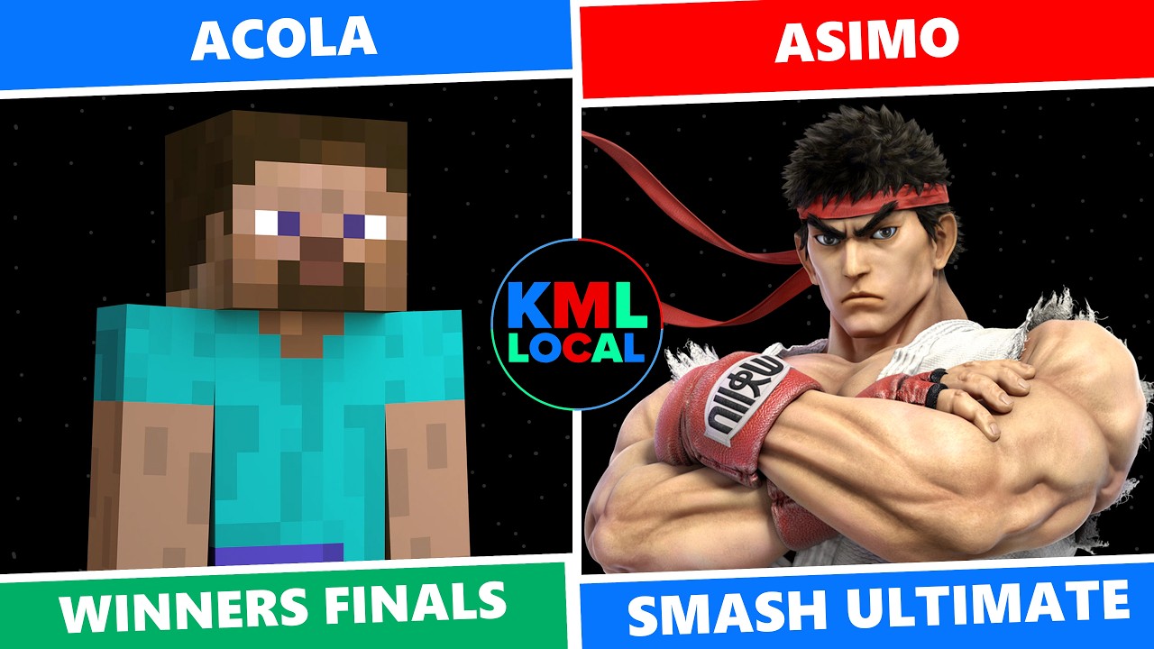 KMLocal #47: Winners Finals - Acola (Mr. Game & Watch, Steve) Vs. Asimo (Ryu, Ken) SSBU