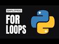 Python Course For Beginners # 09 | For Loops | Urdu/Hindi | simpleprog