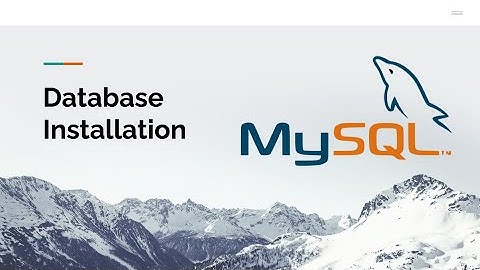 MySQL: Installing Databases