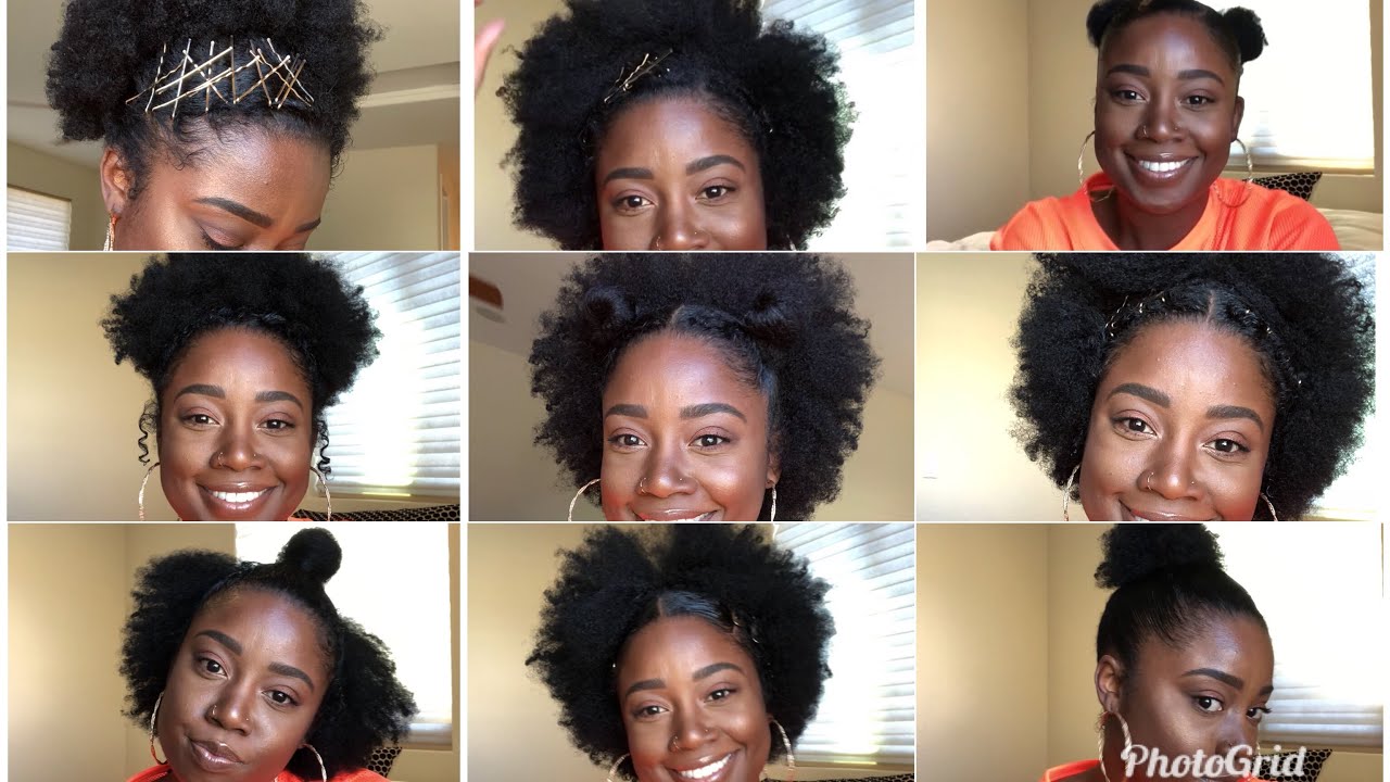 NINE Low Tension Hairstyles for Medium Length Natural Hair (EASY) - YouTube