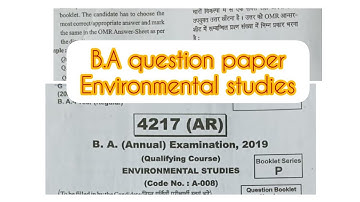 B.A l question paper l environment studies l study with Syeda l