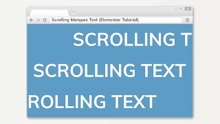 Scrolling Marquee Text (Elementor Tutorial)