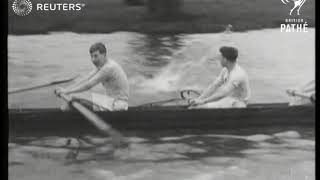 Cambridge rowing match on the Cam (1941)