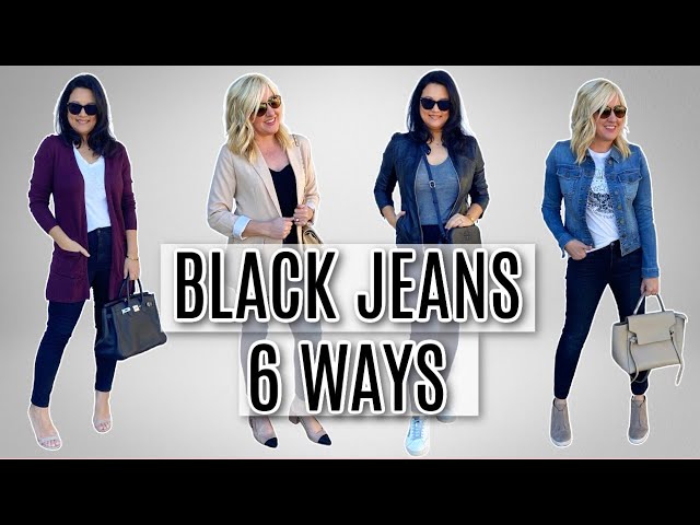 6 WAYS TO STYLE BLACK JEANS  Casual Black Denim Outfits 