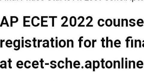 AP ECET 2022 COUNSELLING REGISTRATION FOR FINAL PHASE START, HOW TO APPLY, ADMISSIONS PROCESS, DATE