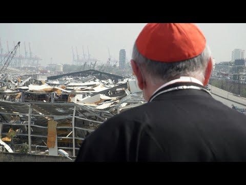 الكاردينال بيترو بارولين أمين سر الفاتيكان يزور مرفأ بيروت AFP