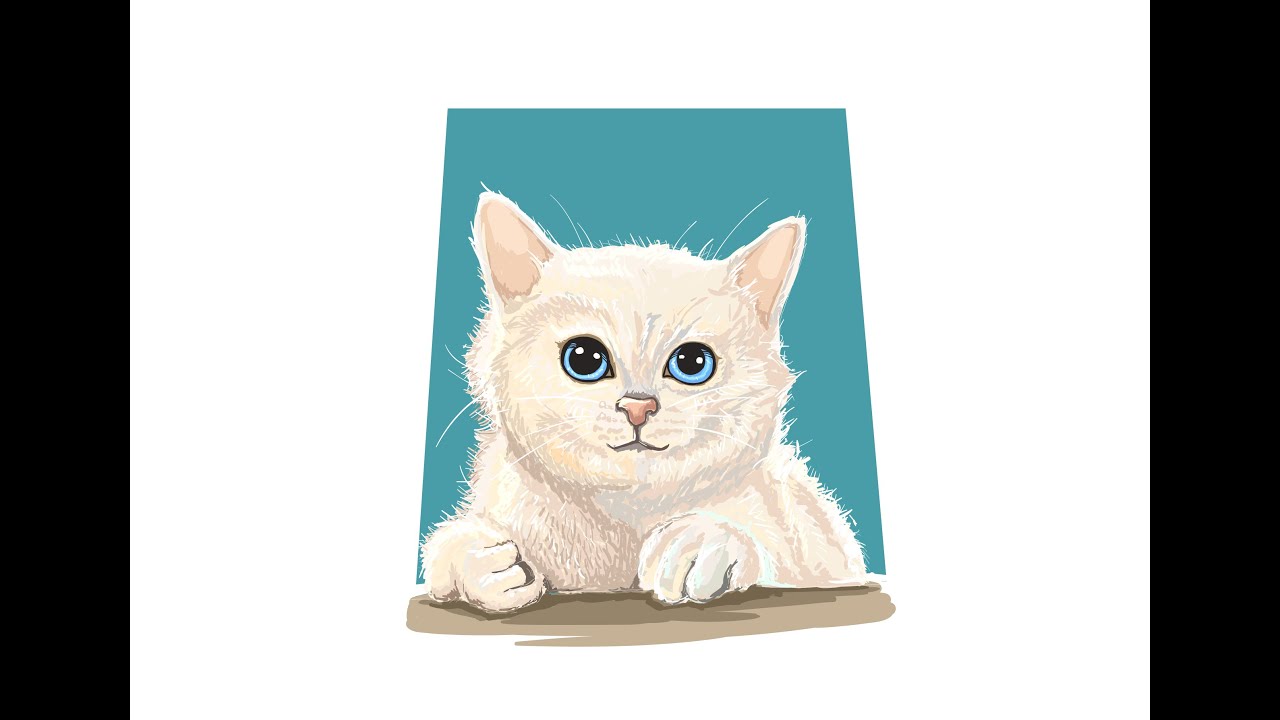 Time Lapse Adobe Illustrator Cat Vector Painting Illustration Youtube