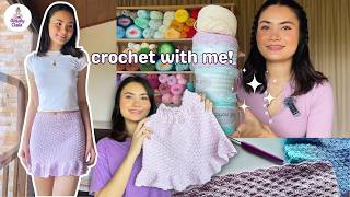 Crocheting the cutest ruffle skirt 🎀✨