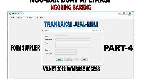 Ngobar #4 : MEMBUAT FORM MASTER SUPPLIER