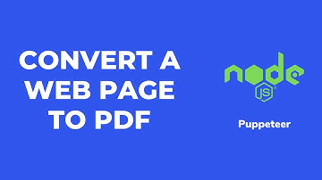 How to Convert a WebPage to PDF with Puppeteer, Node JS | Vasanth Korada