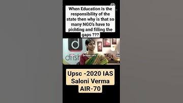 Upsc Mock || IAS Saloni Verma AIR-70 #short #upsc