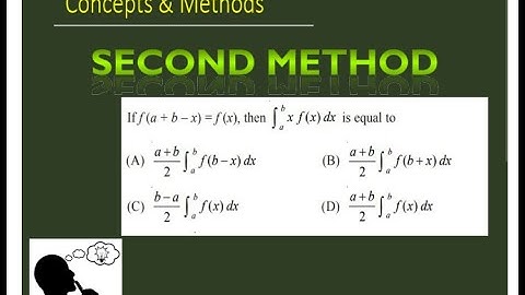 If f(x)=f(a+b-x), then `int_(a)^(b) xf(x)dx`||   if f(a+b-x)=f(x) then ∫_a^bx f(x) dx is equal to ..