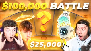 We do a MASSIVE $100,000 2v2 Battle with THE BOYS!! LOTS OF RISKY CASES!! (HypeDrop)