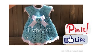 Crochet baby dress 6-9 months