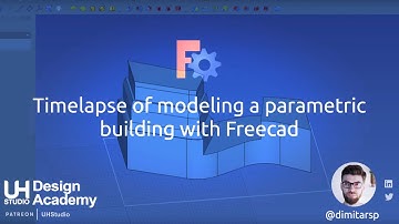 Timelapse of creating a parametric building massing with Freecad