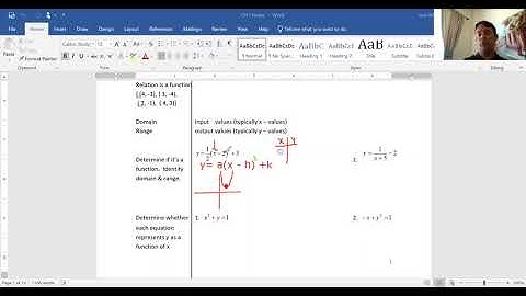Pre-Calculus Section 1.2 (Functions)