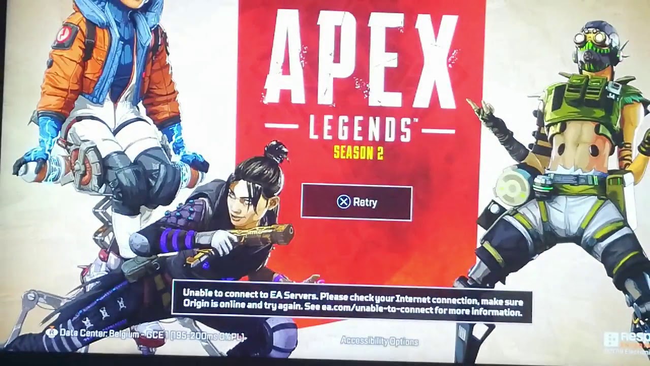 Nord Vest Situation Total Unable To Connect To EA Servers fix (Apex Legends ps4) - YouTube