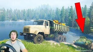 НАШЕЛ УТОПЛЕННЫЙ БТР В БОЛОТЕ - СПАСАЕМ в SPINTIRES