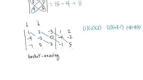 3x3 determinants (basket weaving) 2018