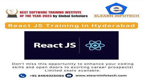 React JS Training in Hyderabad with projects