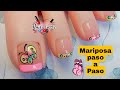 MARIPOSA PASO A PASO / COMO DIBUJAR MARIPOSA EN LAS UÑAS PRINCIPIANTES / DISEÑO UÑAS MARIPOSA FÁCIL