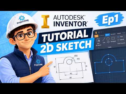 Ep. 1 – Autodesk Inventor 2D Sketch Tutorial | Learn the Basics Step by Step