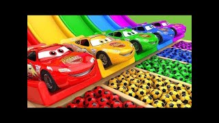 TRANSPORTING PIXAR CARS & FRUITS WITH COLORED & JOHN DEERE vs CLAAS vs TRACTORS - BeamNG.drive #983