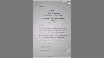 MFCS 2022 BCA 2ND SEM QUESTION PAPER #previousyearpapersbyara #mdu #bca #mdu_bca