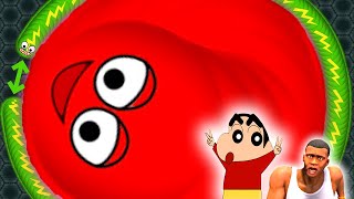 SHINCHAN vs CHOP BIGGEST SNAKE | WORMATE IO WORMS  ZONE x SLITHER IO