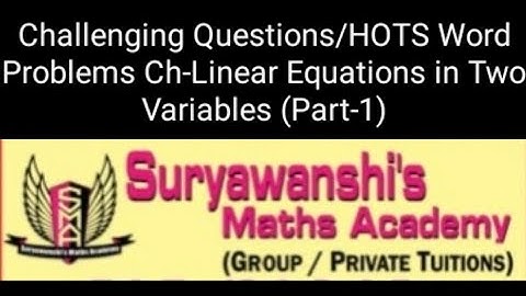Challenging Questions/Hots problems Ch-Linear Equations in Two Variables