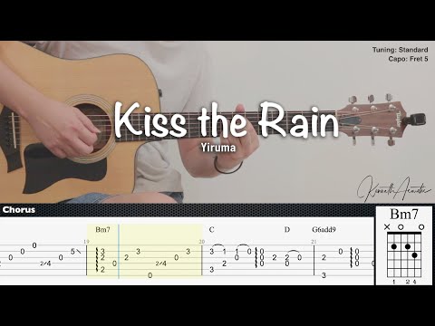 (FREE TAB) Kiss the Rain - Yiruma | Fingerstyle Guitar | TAB + Chords + Lyrics