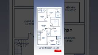 29'x50' Ground floor plan #floorplan #luxury #sketch #interiordesign #home @atozhomedesigning1753