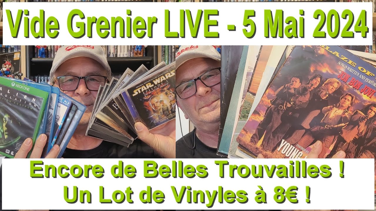 Vide grenier LIVE du 5 mai ! Je rentre des Vinyles 33T à 1€ !