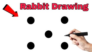 Rabbit Drawing From 5 dots Easy | Dots Drawing |How to draw a rabbit easy step by step for beginners