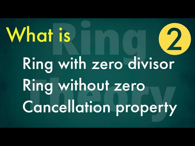 Ring Without Zero Divisor|Ring Without Zero Divisor Example|Ring  Theory|Abstract Algebra Bsc 2ndYear - YouTube