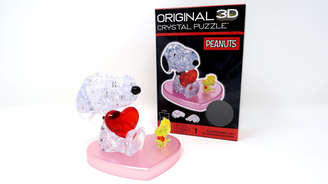 Snoopy w/ House DIY 3D Crystal Puzzle Jigsaw 50 pieces Kid Toy Model Decoration 