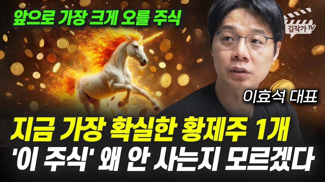 지금 가장 확실한 황제주 1개, '이 주식' 왜 안 사는지 모르겠다 (이효석 대표)