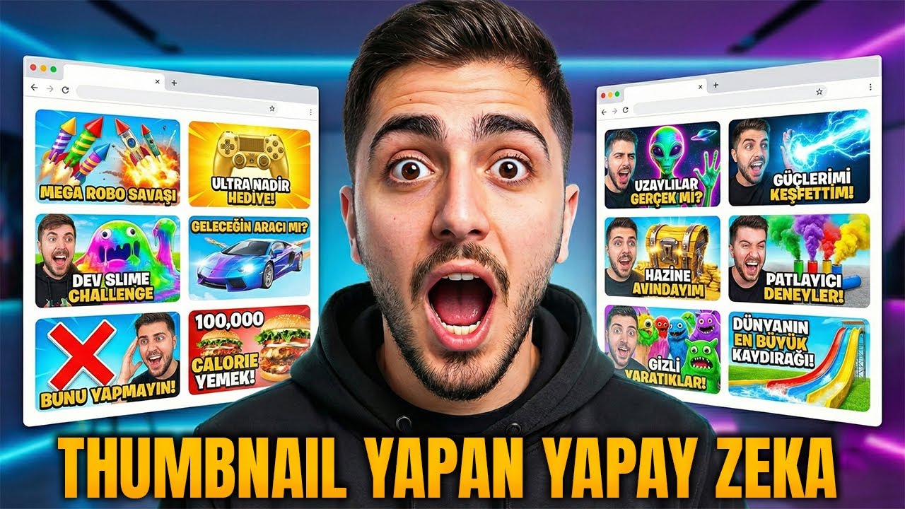 Yapay Zeka ile 1 DK'da ÜCRETSİZ Thumbnail Yapımı