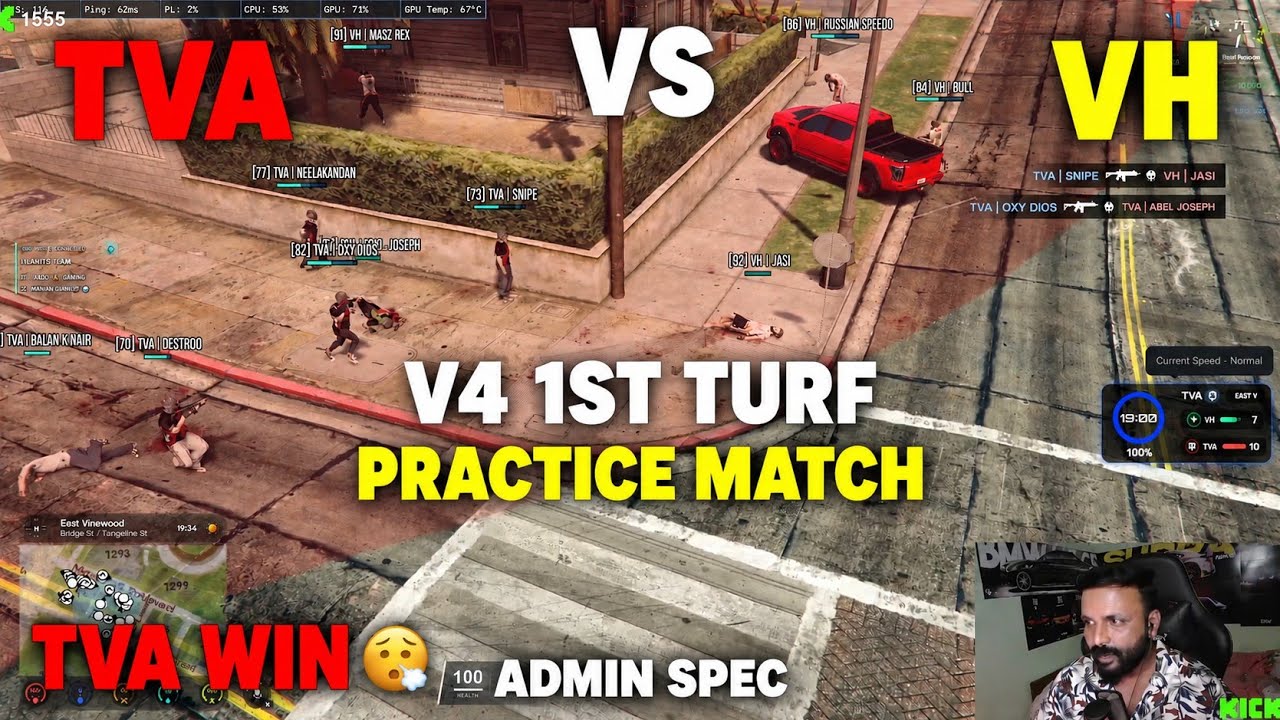 TVA VS VH 🔥 V4 1ST TURF | PRACTICE MATCH | TVA WIN 😮‍💨 | ADMIN SPEC 🔥