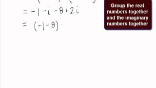 College Algebra - Subtracting Complex Numbers Example