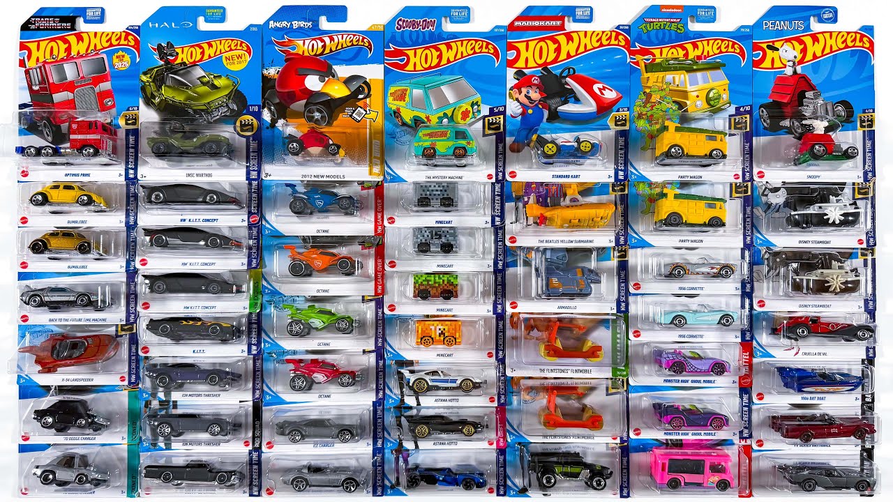 Открываем 50 машинок Hot Wheels из серии Screen Time!