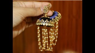 DIY/Designer Party Wear Earrings Making/How to Make Bridal Silk Thread Jhumki/Designer hangings