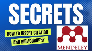 How to insert #citation  and #bibliography  using #mendeley