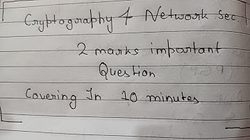 Cryptography & Network Security 2 Marks Important Questions|Sem-7| Aktu