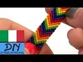 braccialetto dell´amicizia con colori arcobaleno braccialetto con fili di cotone a forma di freccia