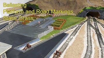 40. Ballasting, Drawing Platform and Road makings using a Paint Pen and Applying Static Grass
