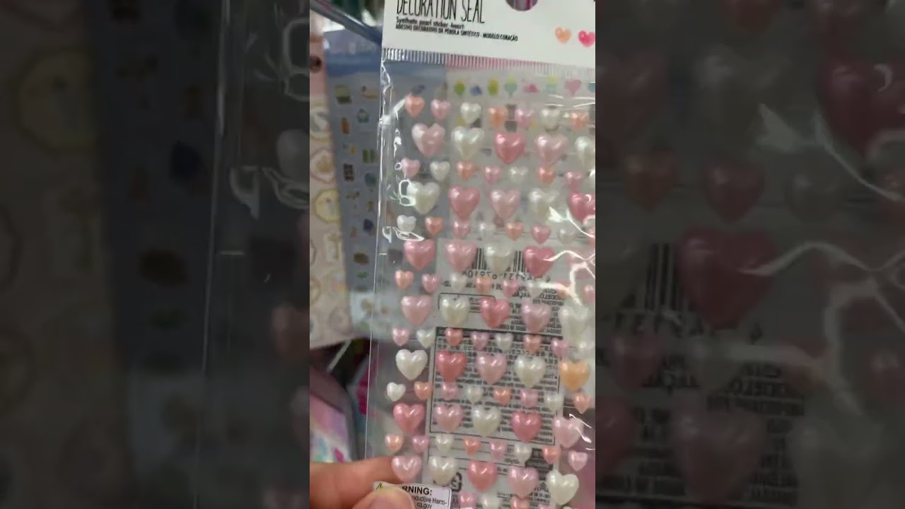 So many stickers at Daiso, and I love the heart gem stickers 