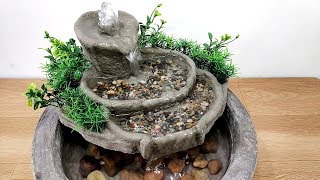 How to make amazing beautiful cemented waterfall fountain water fountain